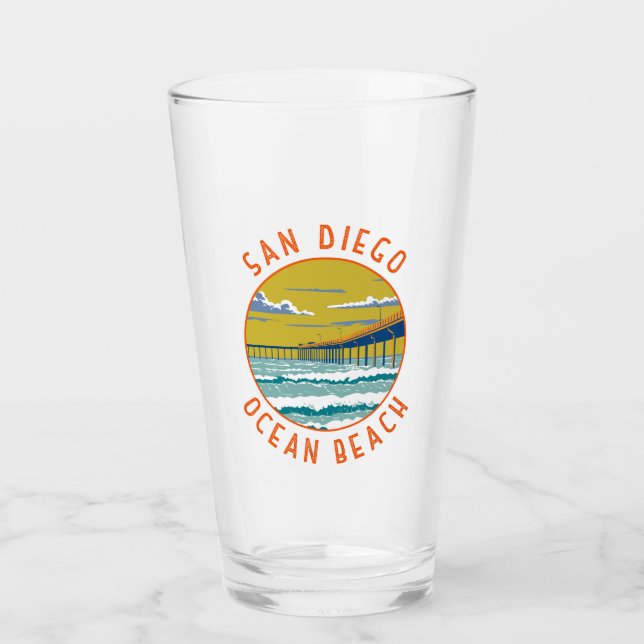Ocean Beach San Diego Travel Art Vintage (Anverso)