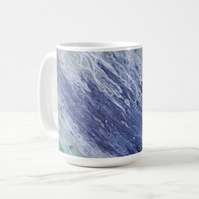 Ocean Blue Water Resumen Copa Art Mug (Anverso izquierdo)