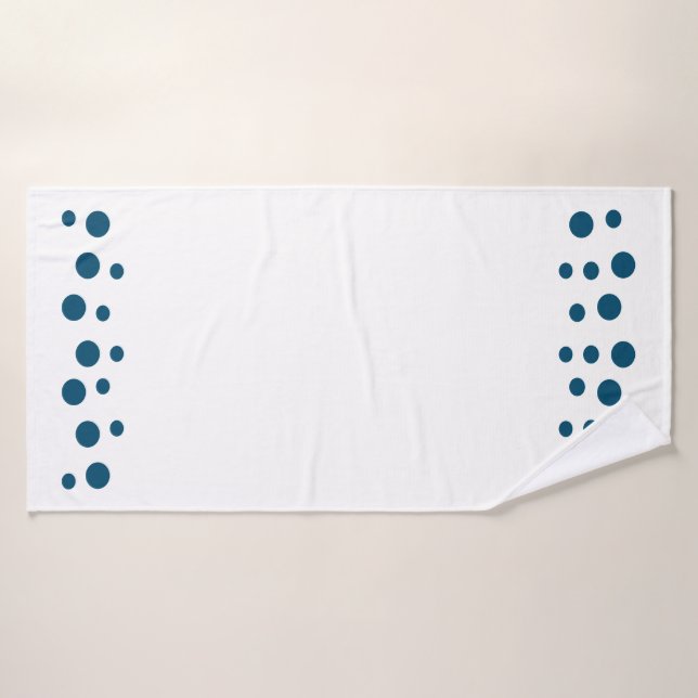 Ocean Blue y white Modern Bubbles Dots (Toalla de baño)