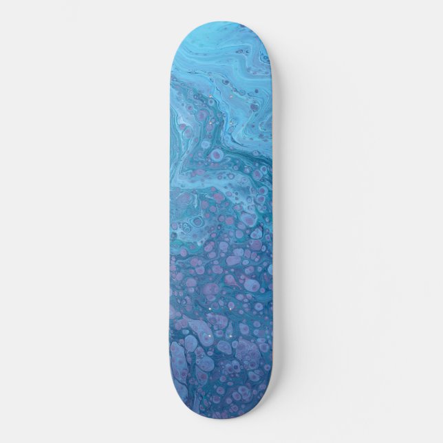 Ocean Breeze 3 Soft Blue Abstract Skateboard Deck (Anverso)