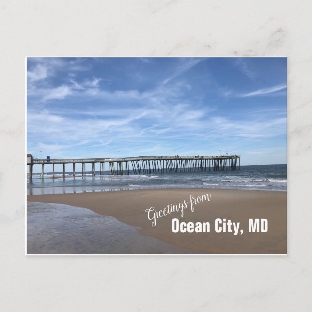 Ocean City, tarjeta postal MD Pier (Anverso)
