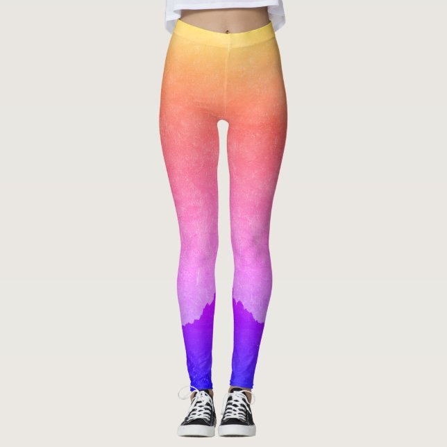 "Ocean Gold Sunset" Leggings by All Joy Art (Anverso)
