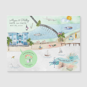 Ocean Isle Beach   Mapa ilustrado de Carolina del 