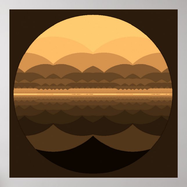 Ocean Mandala. Impresión horizontal fractal. (Frente)