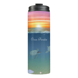 Ocean Sunrise & Tortugas Termo Tumbler