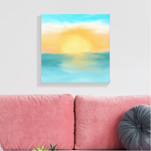 Ocean Sunset Abstract Wall Art Decoración Hogar