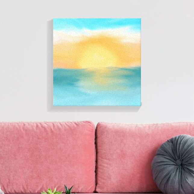 Ocean Sunset Abstract Wall Art Decoración Hogar (Insitu (Sala de estar))