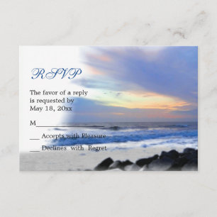Ocean Sunset en la tarjeta RSVP de playa