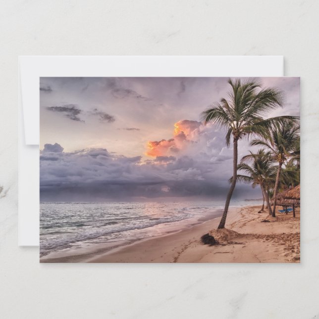 Ocean Waves Sandy Beach Sunset (Anverso)