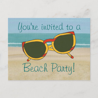 Océano arena, invitación para fiestas en la playa,