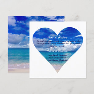 Océano azul   Invitación a la boda semi-brillante