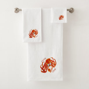 Océano naranja tropical cangrejo rey sobre blanco
