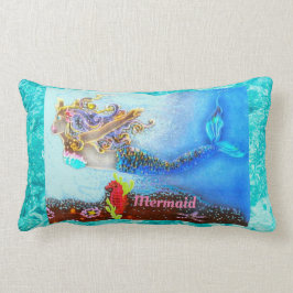 Océano Pastel de Sirena de Almohada de Algodón Per