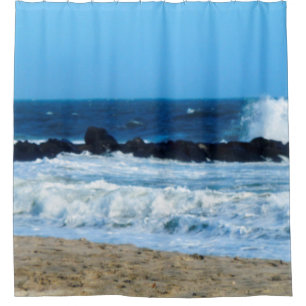 océano playa rocas Cabo May NJ cortina de ducha de