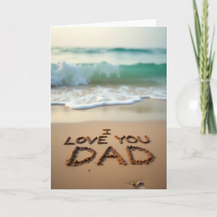 Océano Te Amo Papá Tarjeta de Arena