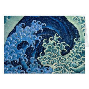 Océano vintage de ola femenina de Hokusai