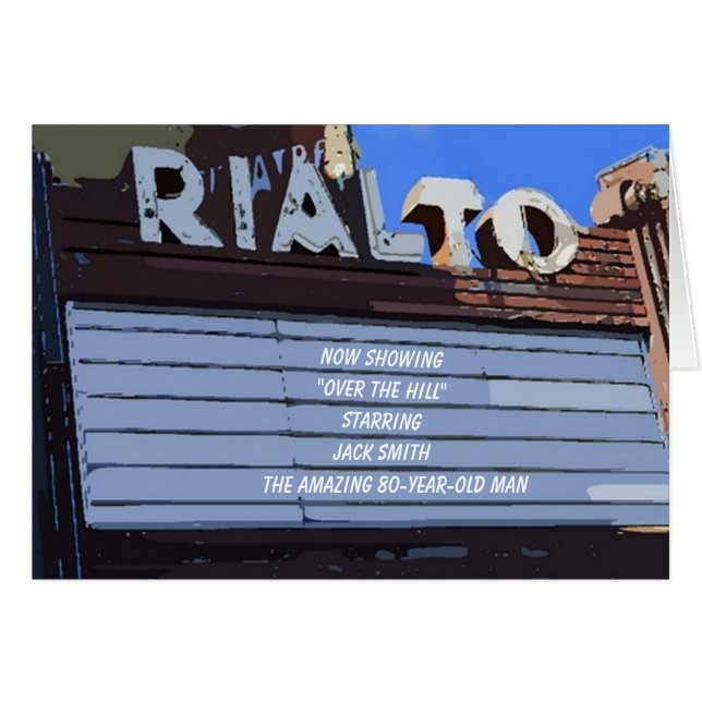 Ochenta "Over the Hill" Feliz Rótulo de Teatro de  (Anverso (Horizontal))