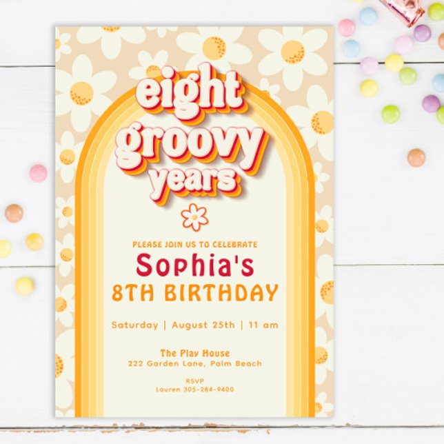 Ocho años de Groovy 8ª invitación de cumpleaños |  (Subido por el creador)