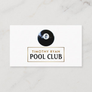 Ocho bolas, Pool Club, Pool Player Tarjeta de Nego