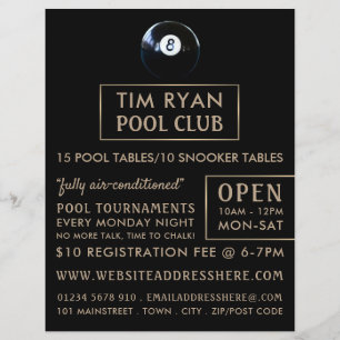 Ocho bolas, Pool Club, publicidad Snooker Club