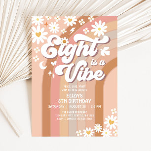 OCHO es una invitación de cumpleaños Vibe Hippie