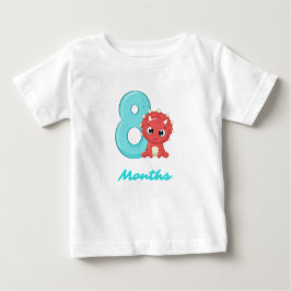 Ocho meses lindo dinosaurio bebé camiseta