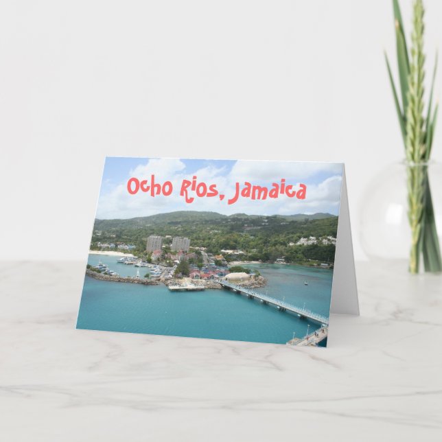 Ocho Rios, tarjeta de felicitación de Jamaica (Anverso)