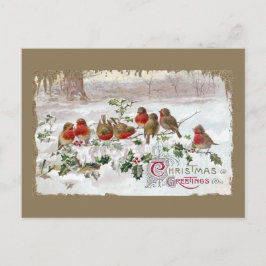 Ocho robots ingleses en la Navidad Holly Vintage