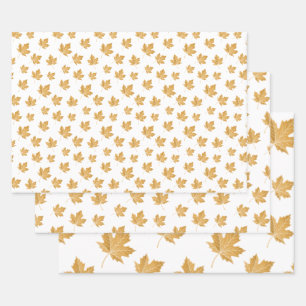 Ochre Fall Autumn Leaves. Hojas de papel de ajuste