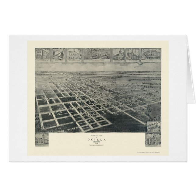 Ocilla, mapa panorámico del GA - 1908 (Anverso (Horizontal))