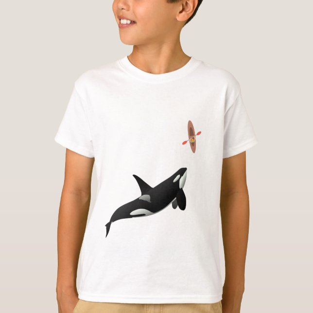 Ocra y camiseta del kajak para los niños (Anverso)