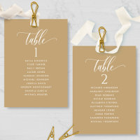 Ocre Beige, Tarjetas de Plan de Asientos con Nombr