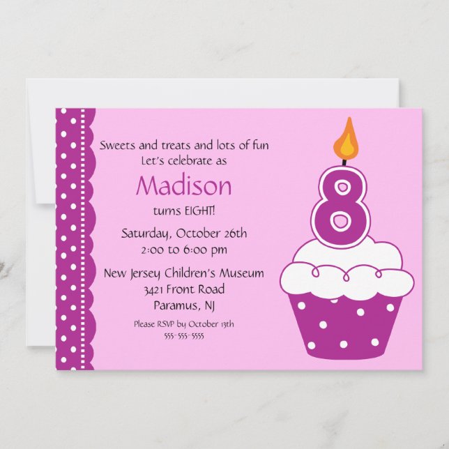 Octava Invitación a la tarta de cumpleaños (Anverso)