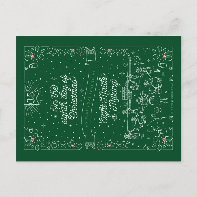 OCTAVO DÍA DE NAVIDAD / Tarjeta Postal de Navidad (Anverso)