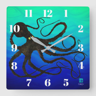 Octo de Sybille en el verde azul - reloj de pared