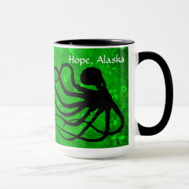 Octopodes en el verde, esperanza - 15 onzas. Taza