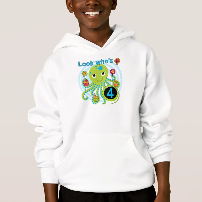 Octopus 4º cumpleaños camisetas y regalos de T (Anverso)