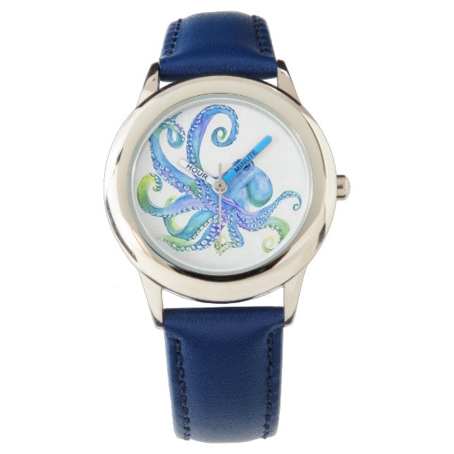 "Octopus azul" reloj infantil (Anverso)