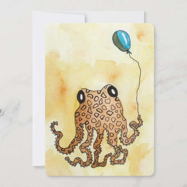 Octopus con tarjeta plana de globo (Anverso)