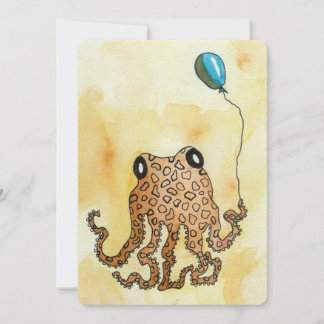 Octopus con tarjeta plana de globo