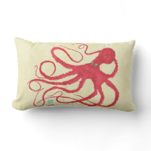 Octopus coral en crema - almohada lumbar