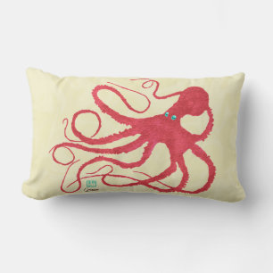 Octopus coral en crema - almohada lumbar