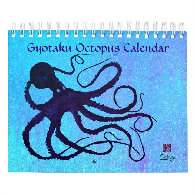 Octopus de Gyotaku - Calendario pequeño (Tapa)