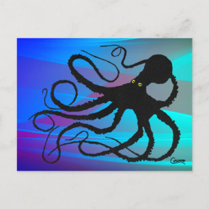 Octopus de Gyotaku - postal
