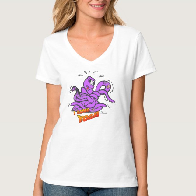 Octopus de yoga en una camiseta de mujeres sin con (Anverso)