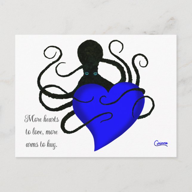 Octopus del corazón azul - postal (Anverso)