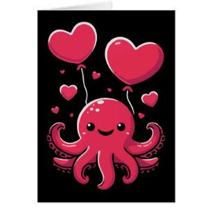 Octopus lindo con globos cardíacos, El día de San