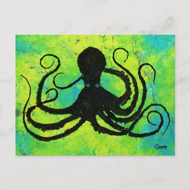 Octopus ojos azules - postal (Anverso)
