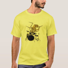 Octopus tocando tambores camiseta con camiseta de 