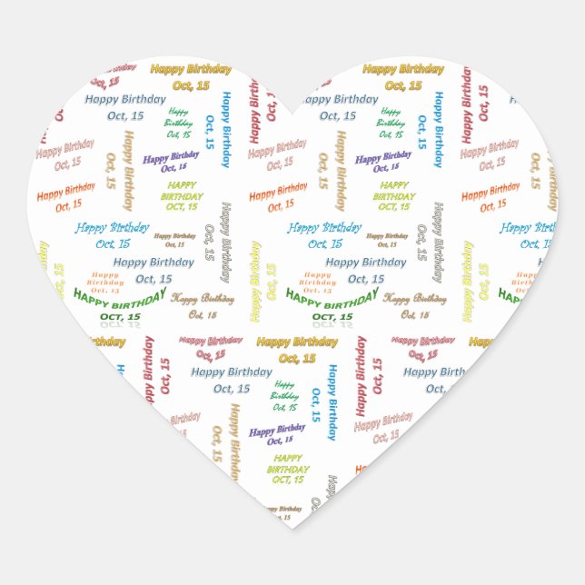 Octubre, 15 Pegatina de cumpleaños (Anverso)